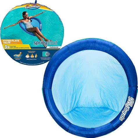 Swimways Spring Float Papasan Pool Lounge Chair With Hyper Flate Valve