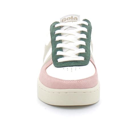 Baskets à lacets pour femmes Grandslam white pink clb207wa