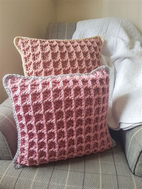 Waffle Stitch Pillow The Cosy Cwtch Pattern By Heather Mary Furnell