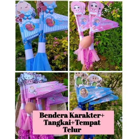 Jual Bendera Karakter Tempat Telur Aqiqah Tasyakuran Cukuran Bayi