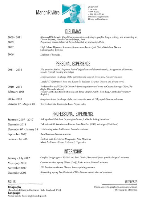 English Cv Manonriviere