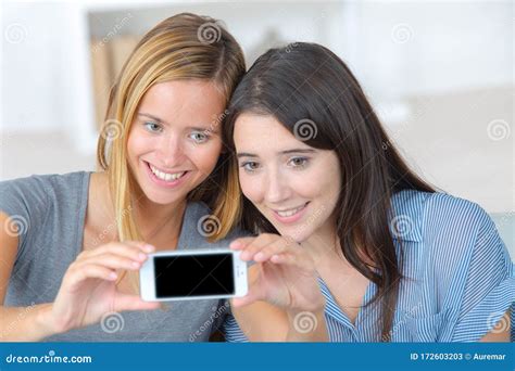 Two Friends Taking Selfie Stock Image Image Of Leisure 172603203