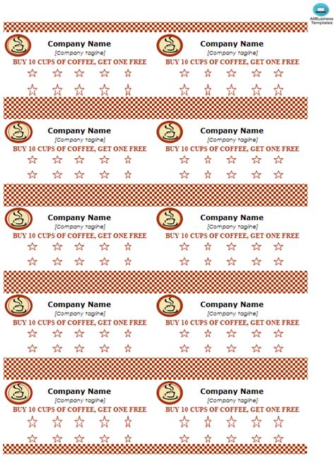 Punch Card Template Templates At Allbusinesstemplates