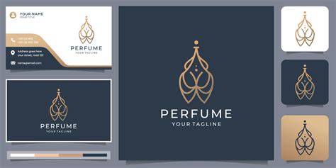 Creative Minimalist Perfume Bottle Logo With Business Card Design