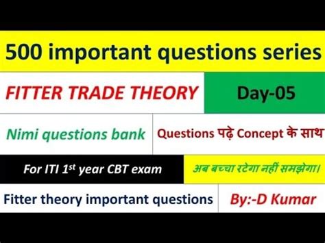 Iti Fitter Theory St Year Nimi Question Bank Solution Part Iti