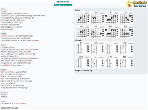 Chord: speechless - tab, song lyric, sheet, guitar, ukulele | chords.vip