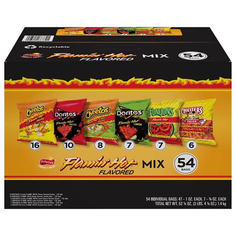 Frito Lay Flamin Hot Mix Variety Pack 54 Counts 1 4kg Etsy