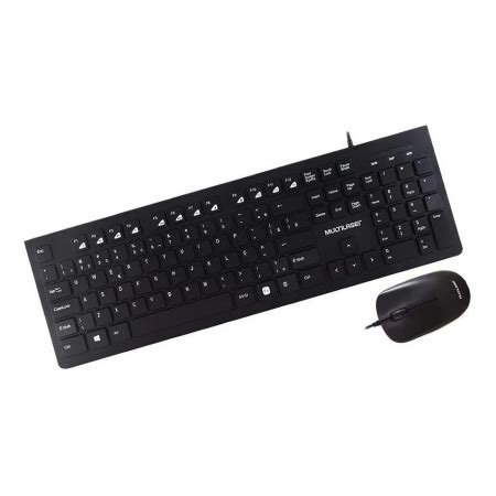 Kit Teclado E Mouse Multilaser Fio Usb Preto Tc240 MULTILASER