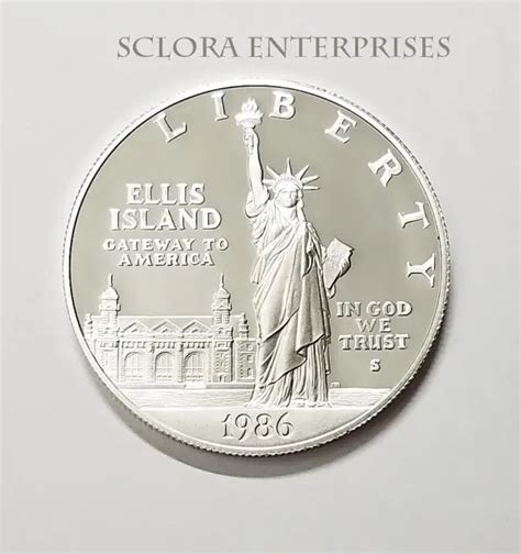 S Statue Of Liberty Ellis Island Commemorative Silver Proof