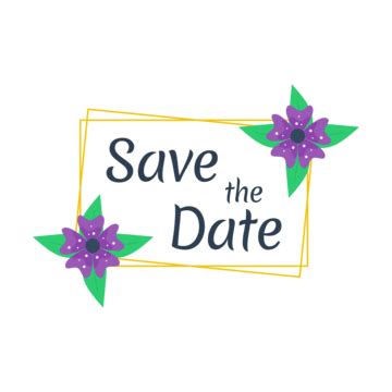 Save The Date Vector Art PNG Save The Date Watercolor Flowers