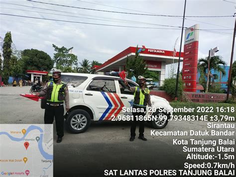 Patroli Dan Gatur Lalin Di Spbu Cara Polres Tanjungbalai Atasi