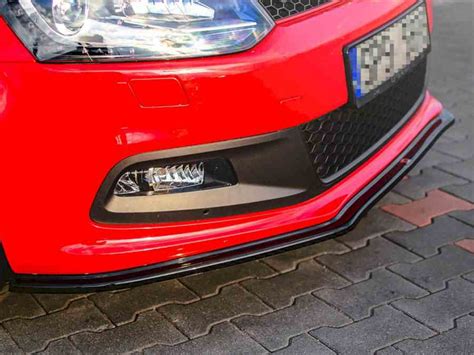 Maxton Front Splitter V2 Volkswagen Polo Mk5 Gti 6r Pre Facelift 2009 2014 Carbon Look For