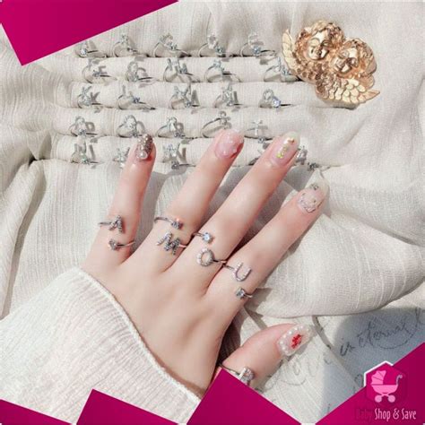 Babyshop K Cincin Huruf Silver Abjad Huruf A Z Stainless Inisial Nama