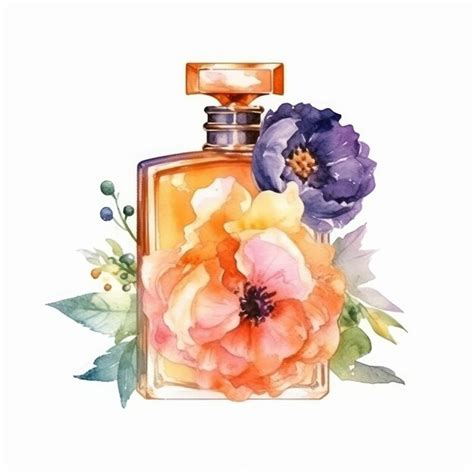 Premium AI Image Watercolor Perfume Illustration AI Generative