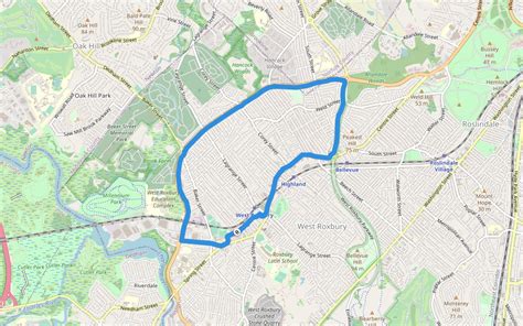 west roxbury parkway  massachusetts walking map