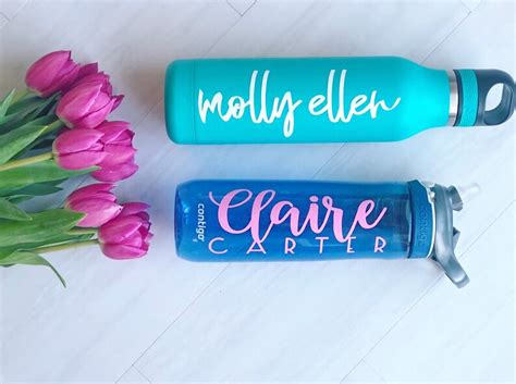 Water Bottle Labels Water Bottle Stickers Monogram Decal Etsy