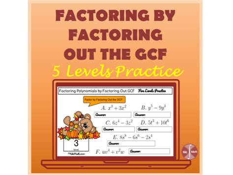 Factoring Polynomials By Factoring Out The Greatest Common Factor 5