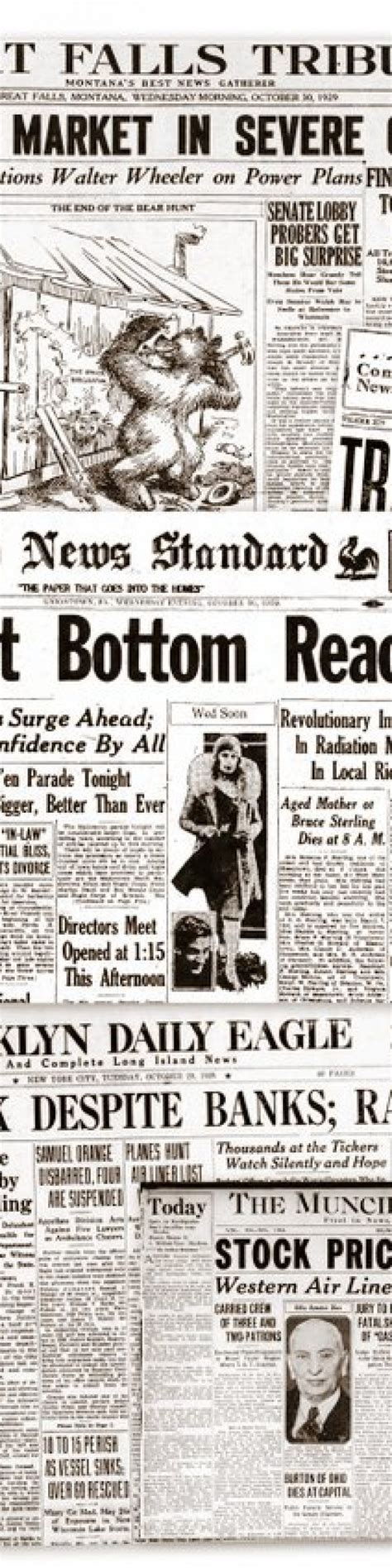 The Great Depression: Newspaper headlines from the 1929 stock market crash - Click Americana