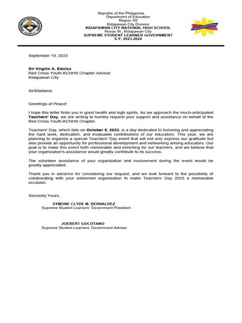 Letter Request For Assistance | PDF