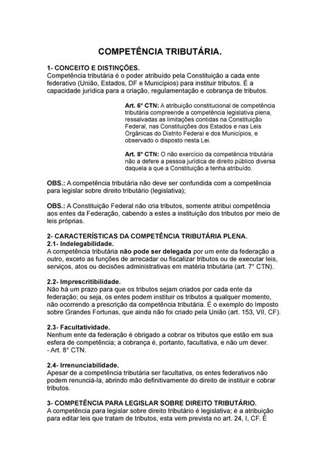 Compet Ncia Tribut Ria Direito Financeiro Tribut Rio Compet Ncia