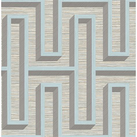 Henley Light Blue Geometric Grasscloth Wallpaper By