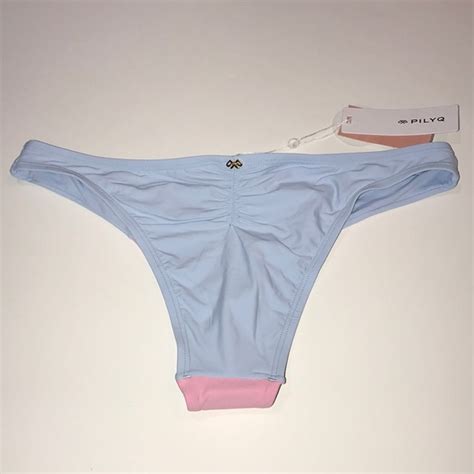 Pilyq Swim Nwt Pilyq Blue And Pink Bikini Bottoms Poshmark
