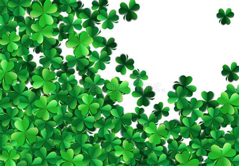 Saint Patricks Day Green Clover Leaves Or Shamrocks Isolated Stock