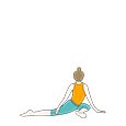 Revolved Half Pigeon Pose Variation 1 Yoga Parivrtta Ardha Kapotasana