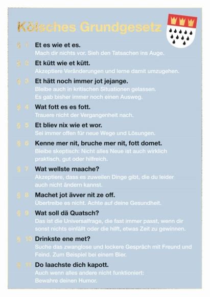 Postkarte Kölsches Grundgesetz Happy city Kollektion Karten