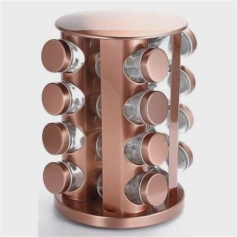 Porta Temperos Girat Rio Suporte Potes Rose Gold Vertical Wt