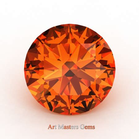 Art Masters Gems Calibrated 0 5 Ct Round Orange Sapphire Created