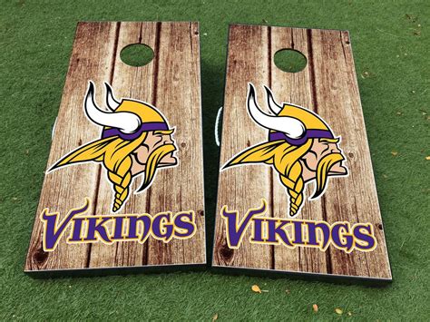 Minnesota Vikings Cornhole Board Game Decal VINYL WRAPS With LAMINATED