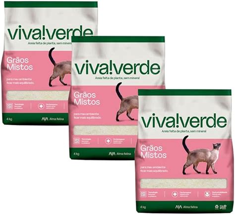 Kit 3 Areia Higiênica Biodegradável para Gatos Petfive Viva Verde