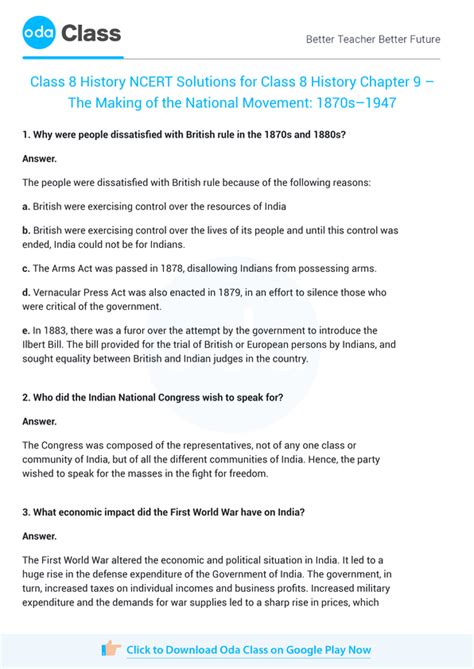 Ncert Solutions For Class 8 History Chapter 9