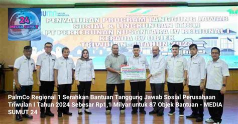 PalmCo Regional 1 Serahkan Bantuan Tanggung Jawab Sosial Perusahaan