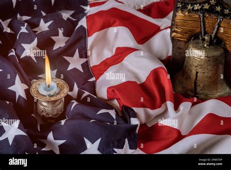 American Flag Background On Memorial Day Honor Respect Patriotic Military Us In Candle Memory