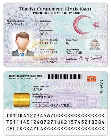 Editable Turkey Kimlik Id Card Psd Template Mehrzhub