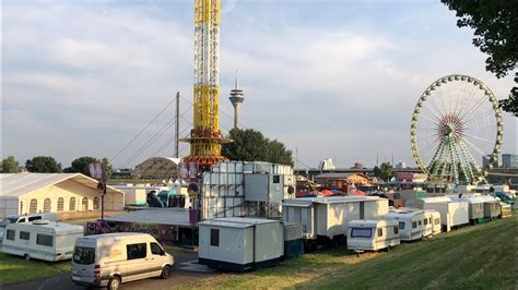 Größte Kirmes am Rhein 2024 in Düsseldorf Aufbau Live 27 06 2024 YouTube