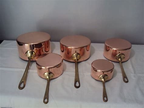 Batch Of Five Professional Tinned Pans Brass Copper Catawiki