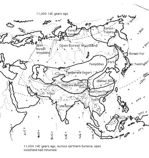 Eurasia just before the Younger Dryas - 11,000 14 C ya