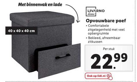 Livarno Home Opvouwbare Poef Aanbieding Bij Lidl Folders Nl