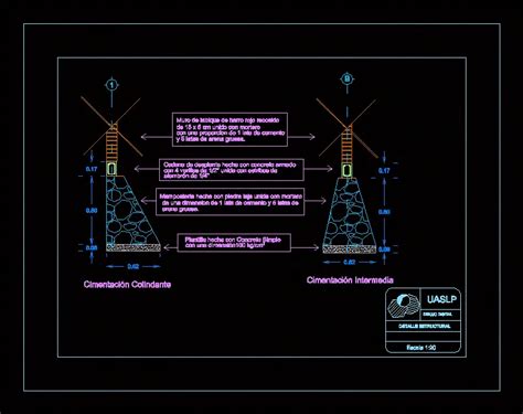 Detalles De Cimentacion En DWG 43 71 KB Librería CAD