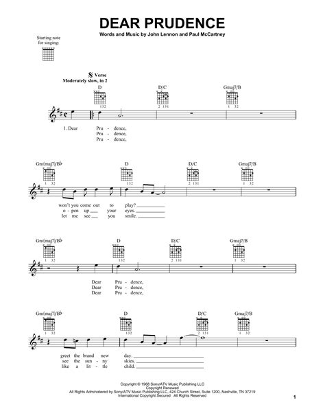 Dear Prudence Sheet Music Direct