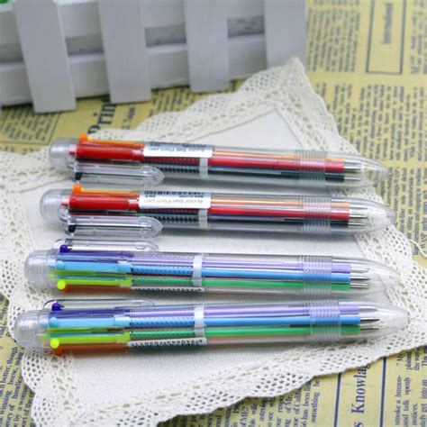 Plastic Pens With Multi Color Models 6 In 1 Multi Colored Ballpoint Pen