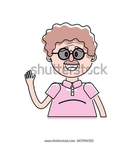 Old Man Glasses Hairstyle Stock Vector Royalty Free 667046182