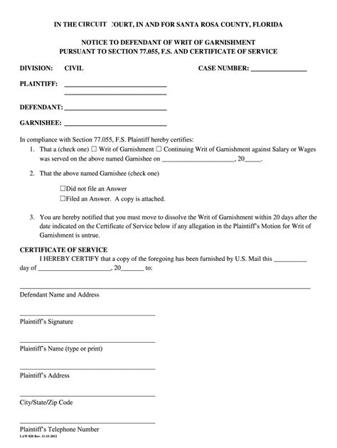 Writ Of Garnishment Miami Dade County Fill Online Printable Fillable Blank Pdffiller