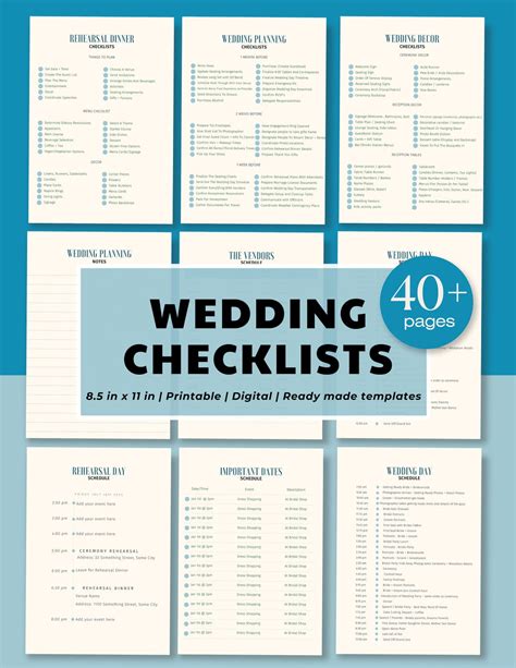 Sky Blue Diy Wedding Checklist Printable Canva Editable Wedding