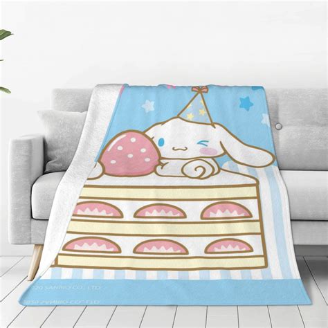 Sanrio Cinnamoroll Throw Blanket Couch Bed Sofa Soft Lightweight Warm