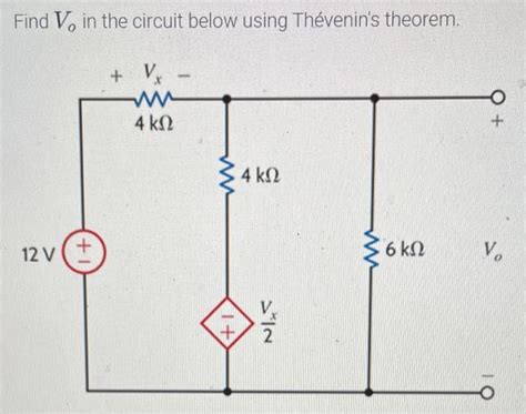 Solved Use Th Venin S Theorem To Find V In The Network Chegg