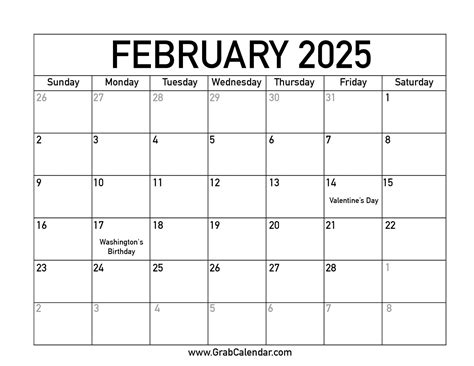 All Days In February 2025 Calendar Printable Binnie Lethia